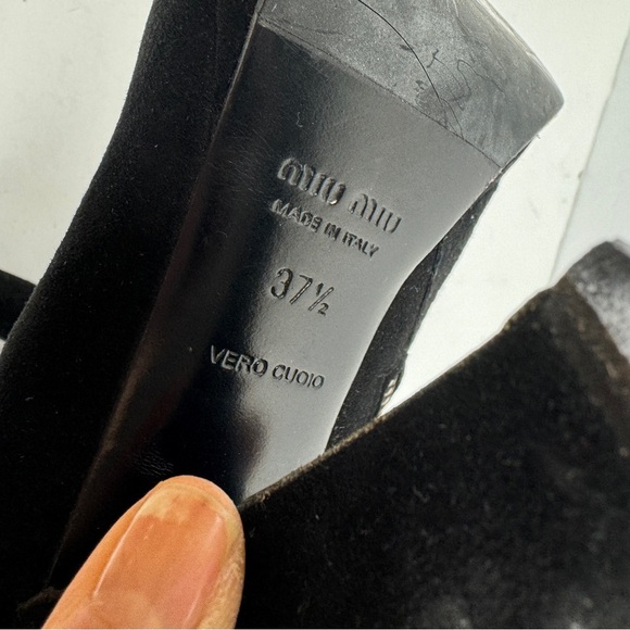 Miu Miu black suede ankle booties - Picture 7 of 13